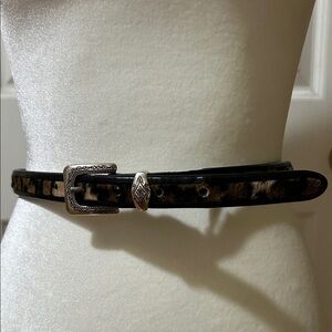 Brighton Animal Print Belt with Silver Buckle